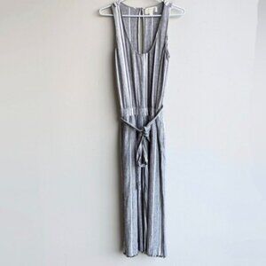 Anthropologie linen blend Cloth & Stone striped sleeveless jumpsuit